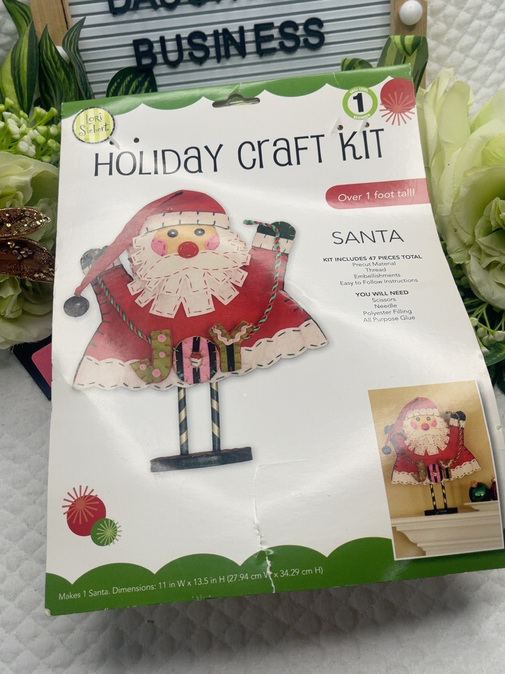 Lori Siebert Santa Holiday Craft Kit Springs Creative 13.5" Christmas Decor NOS